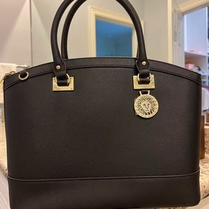 Anne Klein Black Leather Tote